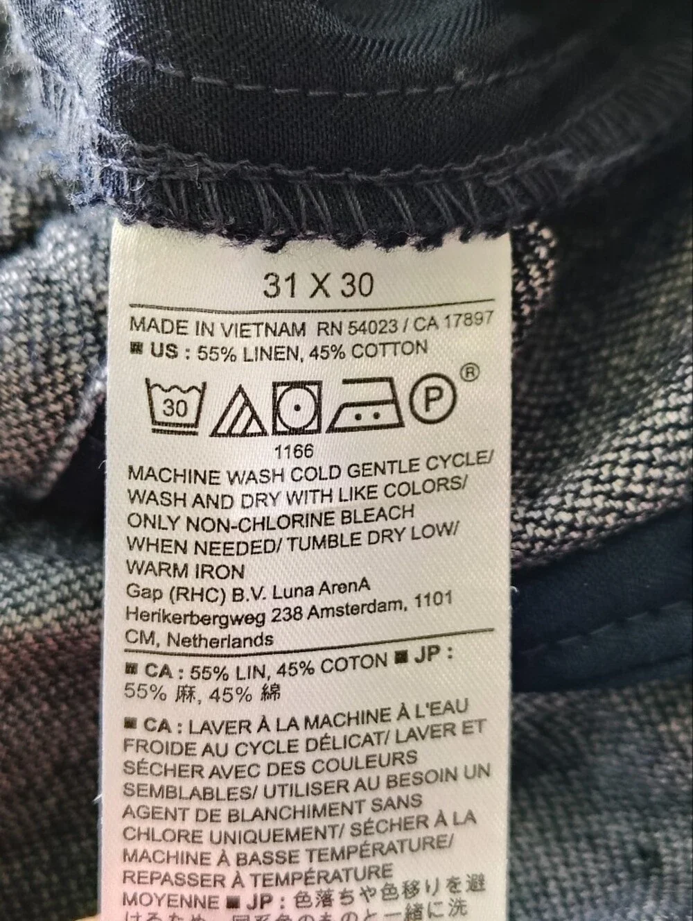 NWT Banana Republic Linen Blend Athletic Fit Pants 31x30 Blue Chambray Tapered